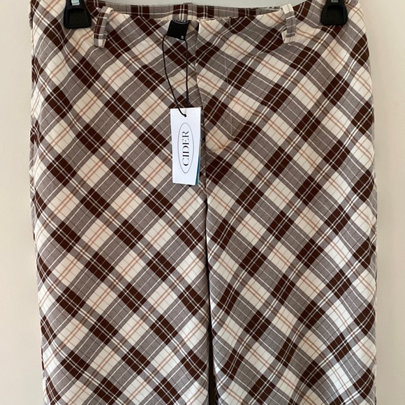 Cider Pants & Jumpsuits New Cider 7s Plaid Zip Wide Leg Trousers